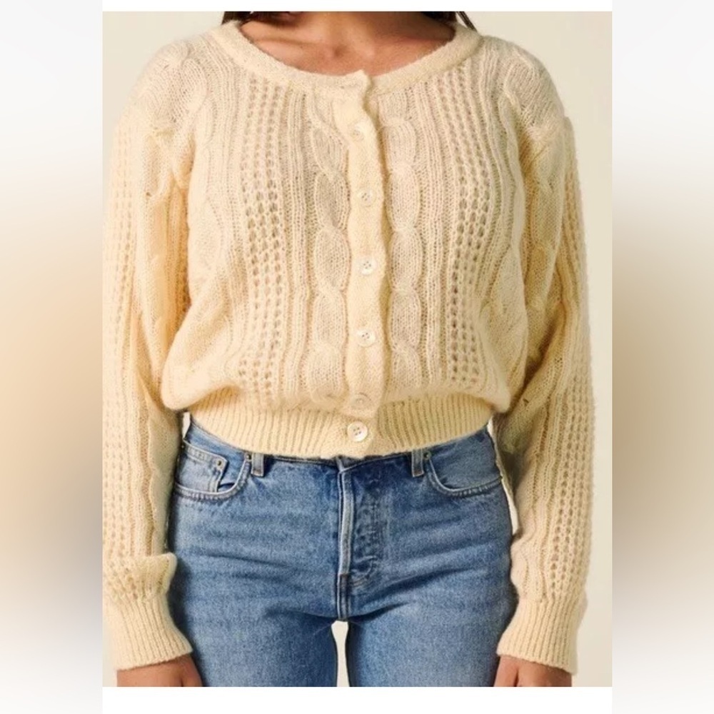 Rouje Azia Cardigan 34 coquille mohair blend sweater